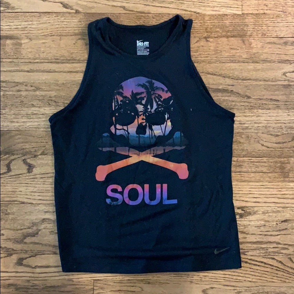 NIKE X SOULCYCLE TROPICAL SUNSET SCULL TANK SZ S